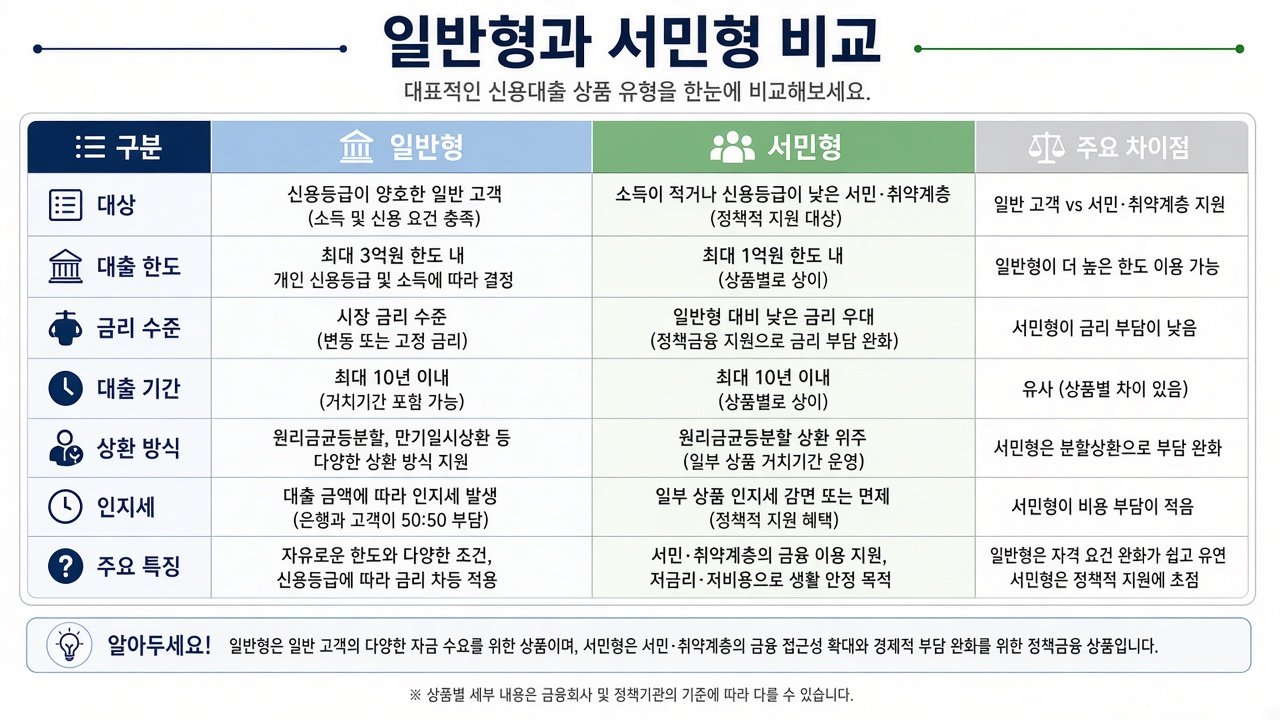 일반형과 서민형 차이
